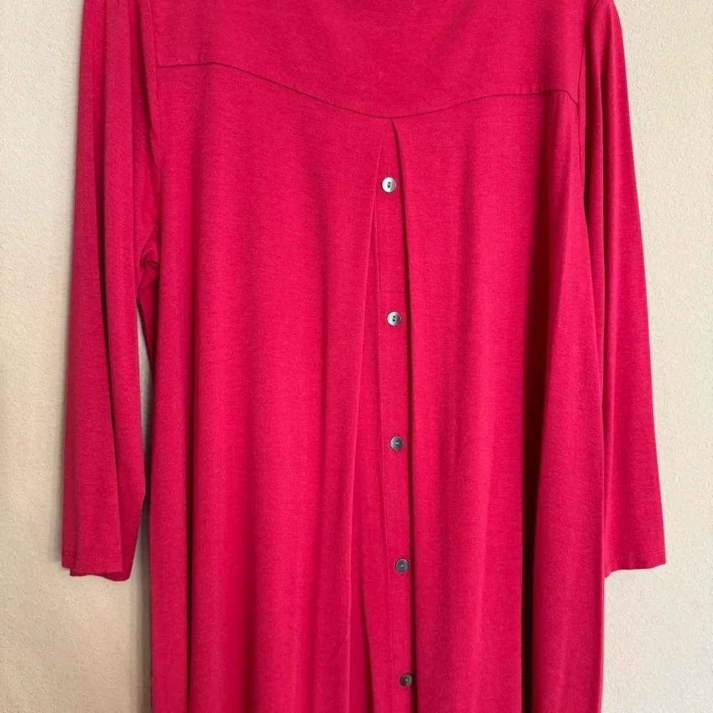 J. Jill Wearever Collection Tunic Blouse To Womens Size M Petite Watermelon Pink